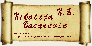 Nikolija Bačarević vizit kartica